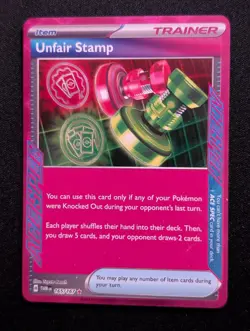 Unfair Stamp 165/167 SV06: Twilight Masquerade Pokemon NM Holo - Image 1