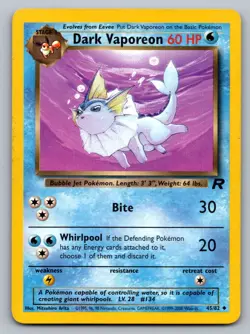 Pokemon TCG Team Rocket Dark Vaporeon 45/82 - Image 1