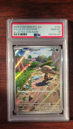 2025 POKEMON PFL EN-PHANTASMAL FLAMES ILLUSTRATION RARE PALDEAN WOOPER PSA 10 - Image 1