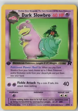 Dark Slowbro 29/82 Rare Team Rocket Pokemon 1st Edition Lightly Played - Image 1