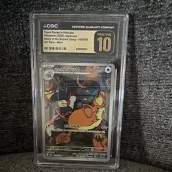 CGC Pristine 10 Team Rocket's Raticate Art Rare Holo 108/098 Japanese 2025 - Image 1