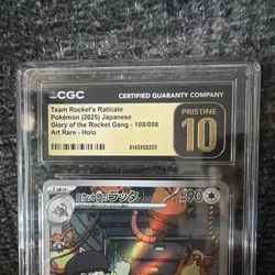 CGC Pristine 10 Team Rocket's Raticate Art Rare Holo 108/098 Japanese 2025 - Image 3