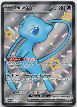 Mew ex 216/091 Shiny Ultra Rare Paldean Fates Pokemon Holo Near Mint - Image 1