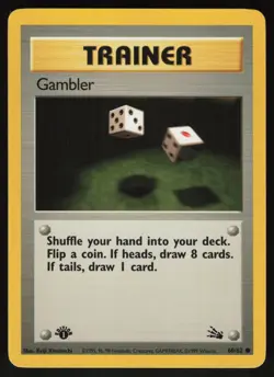 Pokemon Gambler Common 1st Edition Fossil 60/62 NM - Image 1