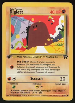 Pokemon Diglett Common 1st Edition Team Rocket 52/82 LP - Image 1