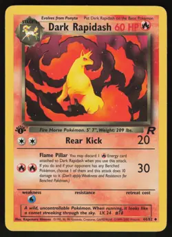 Pokemon Dark Rapidash Uncommon 1st Edition Team Rocket 44/82 NM - Image 1