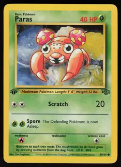 Pokemon Paras Common 1st Edition Jungle 59/64 NM - Image 1