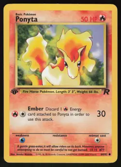 Pokemon Ponyta Common 1st Edition Team Rocket 64/82 NM - Image 1