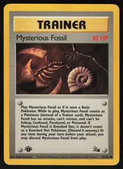 Pokemon Mysterious Fossil Common 1st Edition Fossil 62/62 NM - Image 1