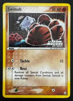 Pokemon TCG: Swinub - Team Rocket Returns Reverse Holo 79/109 [LP+/NM-] - Image 1