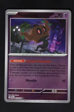 Pokemon Phantump Reverse Holo C NM - ME04: Chaos Rising 038/086 - Image 1