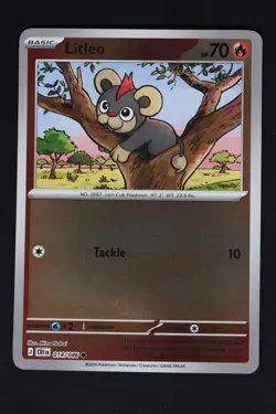 Pokemon Litleo Reverse Holo C NM - ME04: Chaos Rising 014/086 - Image 1
