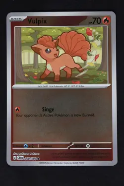 Pokemon Vulpix Reverse Holo C NM - ME04: Chaos Rising 008/086 - Image 1