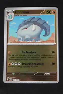 Pokemon Donphan Reverse Holo C NM - ME04: Chaos Rising 045/086 - Image 1