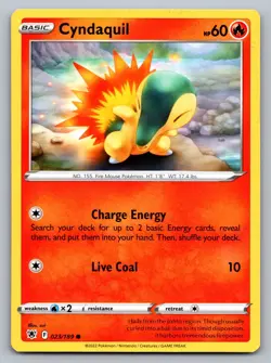 Pokemon TCG SWSH10: Astral Radiance Cyndaquil 023/189 - Image 1