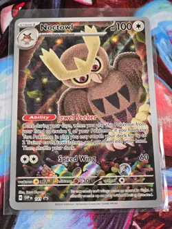 Pokemon TCG Noctowl SVP 141 -Scarlet & Violet Promo NM Illustration Rare - Image 1