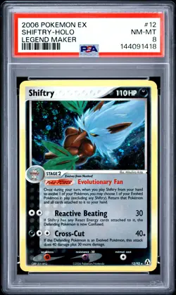 2006 POKEMON EX LEGEND MAKER #12 SHIFTRY-HOLO PSA 8 - Image 1