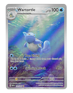 Pokemon Wartortle 171/165 SV 151 Illustration Rare Holo Full Art - Mint - - Image 3