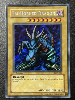 Tri-Horned Dragon LOB-000 1st Edition Asian English LP - Image 1