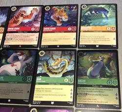 Set Of 12 DISNEY LORCANA Jungle Book Theme Includes 2 Different BALOO FOILS NM - Image 4
