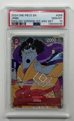 2024 One Piece EN English Version 1st Anniversary Set #005 Jinbe PSA 10 - Image 1