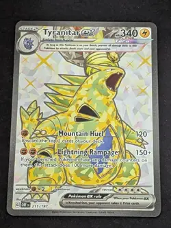Tyranitar EX Holo Ultra Rare Card 211/197 Sv03: Obsidian Flames NM - Image 1