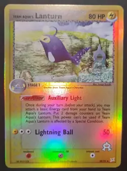 Team Aqua's Lanturn 28/95 Reverse Holo Near Mint Card - Image 3