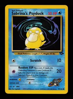 Sabrina's Psyduck 99/132 Unlimited Common Gym Challenge Pokemon Cards - Image 1