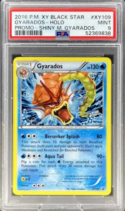 2016 Pokemon XY Black Star Promo SHINY MEGA GYARADOS #XY109 PSA 9 MINT [POP 108] - Image 3