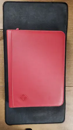 TCG Card Binder Red Zip Side Loading 24 Pages 9 Pocket Holds 432 Cards - Image 1