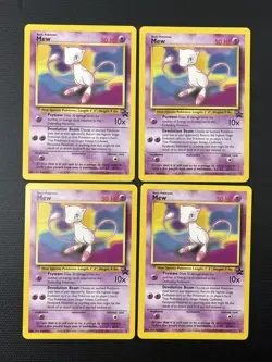 4x Mew #8 Black Star Promo Rare Pokemon League Card 2000 Near Mint - Mint NM - M - Image 1