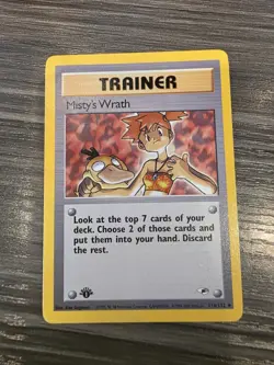 NM / MINT! Misty's Wrath - 114/132 Gym Heroes - 1st Edition Pokemon Card - Image 1