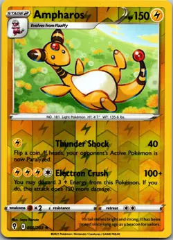 Ampharos Reverse Holo Rare SWSH07: Evolving Skies 056/203 NM - Image 1