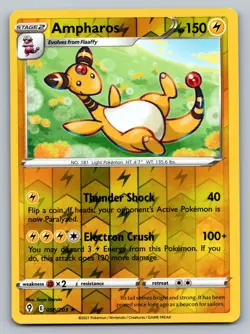 Ampharos Reverse Holo Rare SWSH07: Evolving Skies 056/203 NM - Image 1
