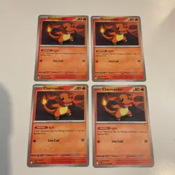 Pokemon Charmander Common ME02: Phantasmal Flames 011/094 bundle of 4 (playset) - Image 1