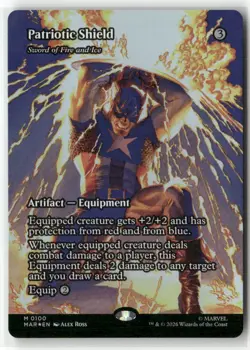 Patriotic Shield - Sword of Fire and Ice (Borderless) 100 Foil Eternal-Legal NM - Image 1