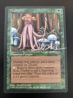 Thallid Signed By Daniel Gelon MTG Fallen Empires Set Common NM English - Image 1