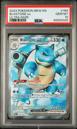 2023 Pokemon 151 English Blastoise EX 184/165 Ultra Rare PSA 10 GEM MINT 💎 - Image 1