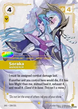 Soraka - Wanderer (Overnumbered) [SFD - 239/221] - NM [Foil] TCG Riftbound - Image 1