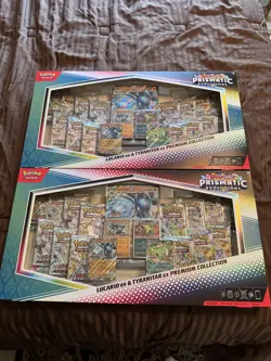 Pokemon Prismatic Evolutions Lucario EX and Tyranitar EX Premium Collection x2 - Image 1