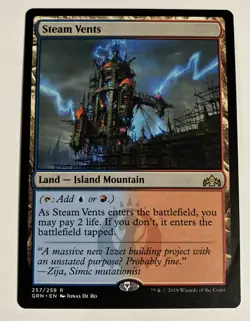 1x Guilds of Ravnica #257 Steam Vents Regular NM GRN MTG Magic The Gathering - Image 1