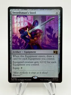 MTG Marvel Super Heroes SWORDSMAN'S STEEL Foil Rare #752 - Image 1