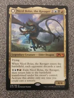 Mtg Nicol Bolas, the Ravager / Nicol Bolas, the Arisen NM M19 Mythic - Image 1