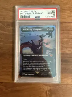 MTG Lord of the Rings Scene Foil #423 WITCH-KING OF ANGMAR PSA 10 - Image 1