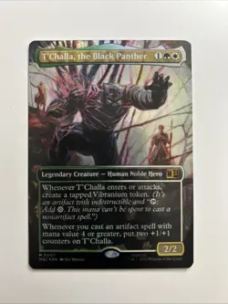 T'Challa, the Black Panther Borderless Surge Foil Commander: Marvel Super Heroes - Image 1