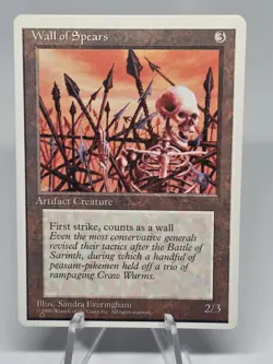 Magic The Gathering TCG Wall Of Spears Fourth Edition Misprint! Vintage MTG 1994 - Image 1