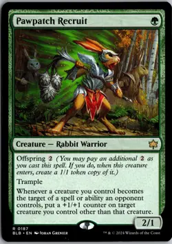 Pawpatch Recruit 187 Rare Bloomburrow Magic: The Gathering Near Mint - Image 1