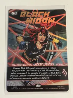 Black Widow Super Spy 393 Borderless FOIL Mtg Super Heroes - Image 1