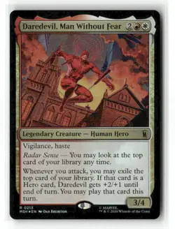 Daredevil, Man Without Fear 213 Rare Foil MTG MSH NM - Image 2