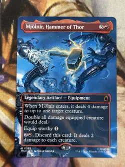 Mjolnir, Hammer of Thor (Borderless) #0339 MTG Marvel Super Heroes Regular - NM - Image 1